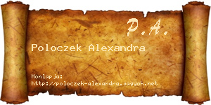 Poloczek Alexandra névjegykártya